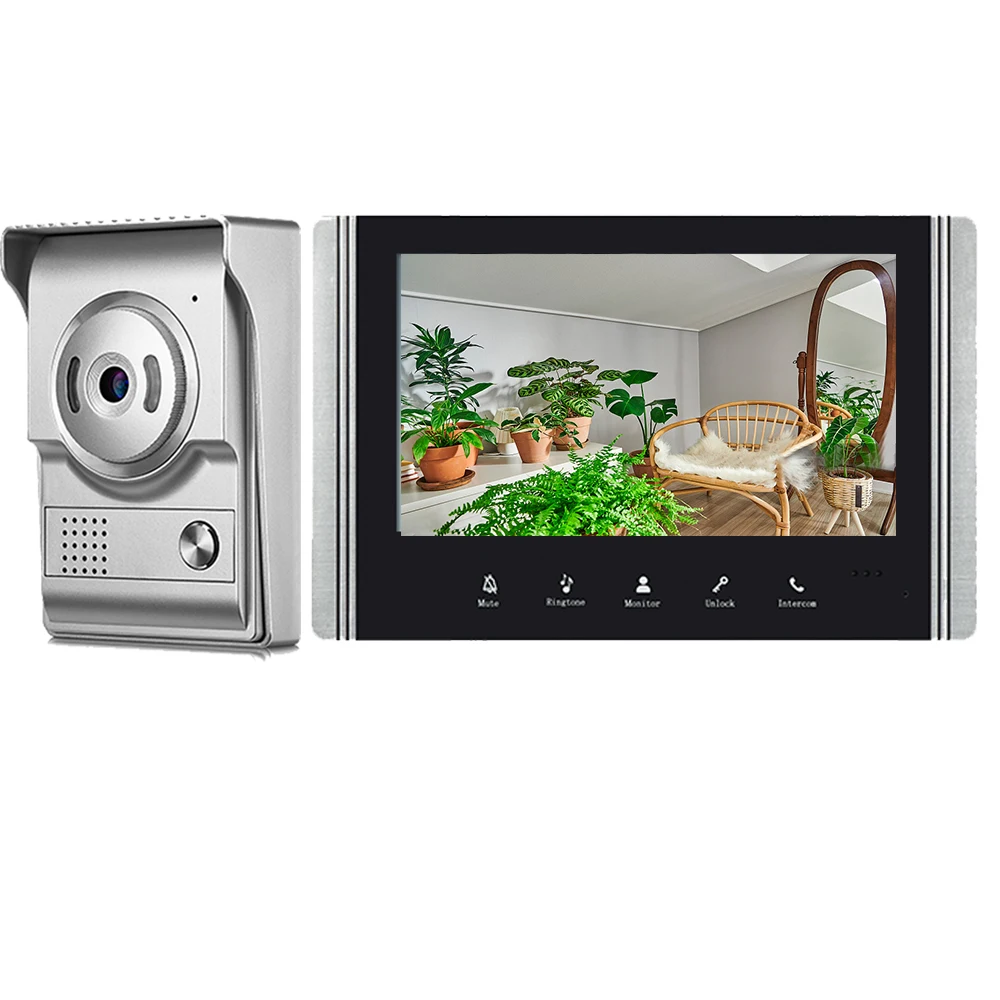 Video Intercom System, 7 Inches Video Doorbell Door phone System, Wired  Video Door Phone HD Camera kits Dual-way Intercom for Villa House Office