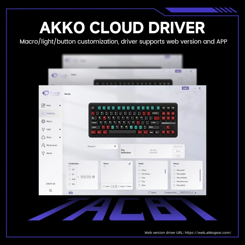 아코 5087 V3 키보드 80% TKL 레이아웃 ANSI-US 핫스왑 RGB USB 타입-C/2.4g&BT5.0 트리모드 커스텀 게이밍 기계식 키보드
