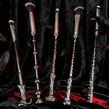 1 set of 5-piece makeup brush set, women's makeup brush set 5PCS, best gift, eye shadow eyeliner pen mixed lip bronze metal make 1