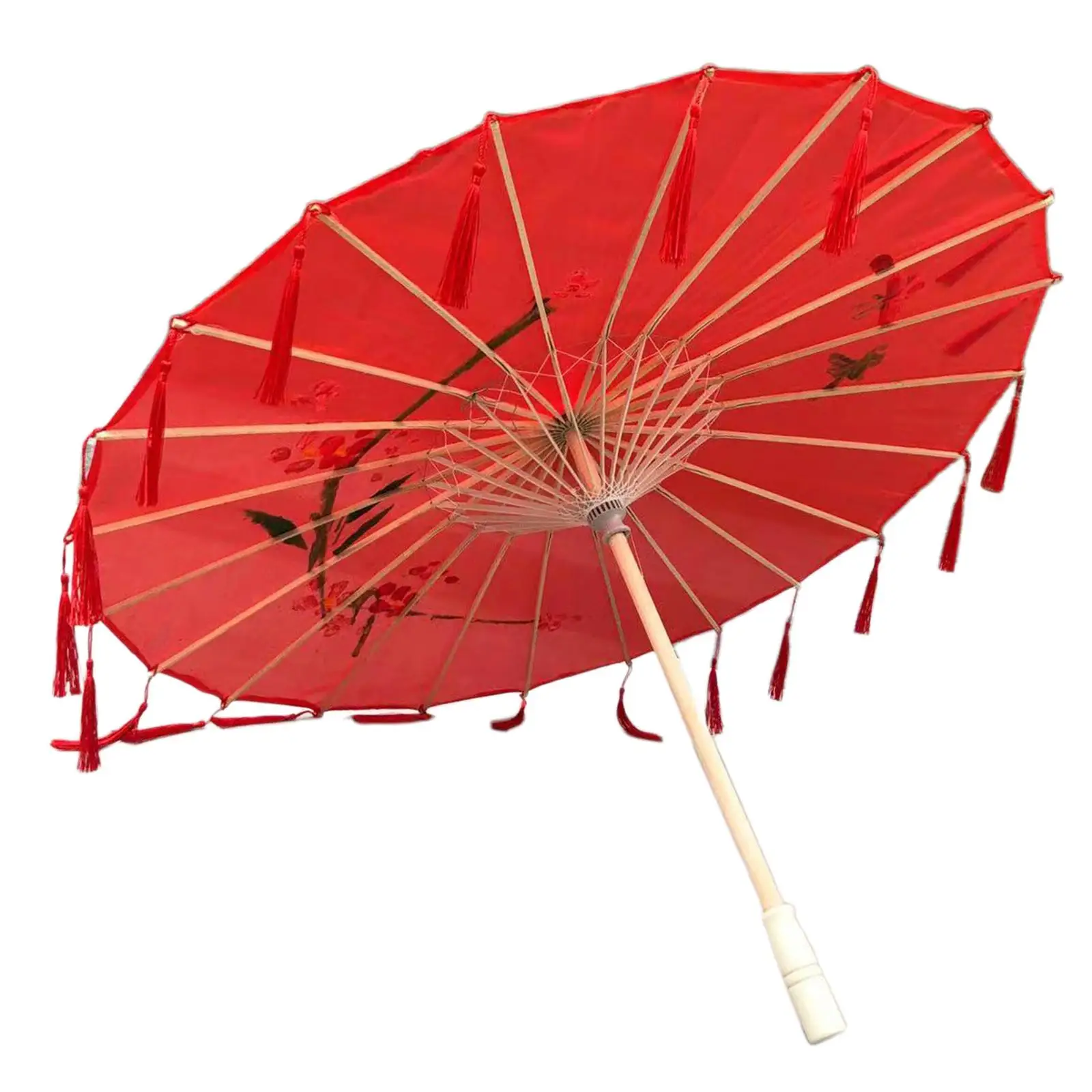 Retro Traditional Parasol Handmade Chinese Art Folding Oiled