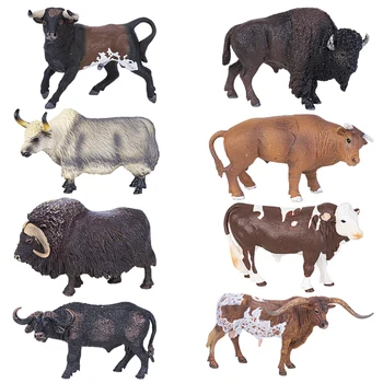 Animali da fattoria latte mucca pollame bovini vitello toro Bison OX Action Figures collezione Pvc giocattolo educativo precoce regalo per bambini