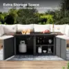 64" Gas Fire Pit Table for Outside Patio, 55,000 BTU Propane Firepit with Expandable Tabletop & Wind Guard 5