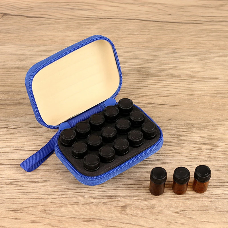 15 칸 병 에센셜 오일 케이스 1ml 2ml 롤러 보호 오일 보관 정리 상자