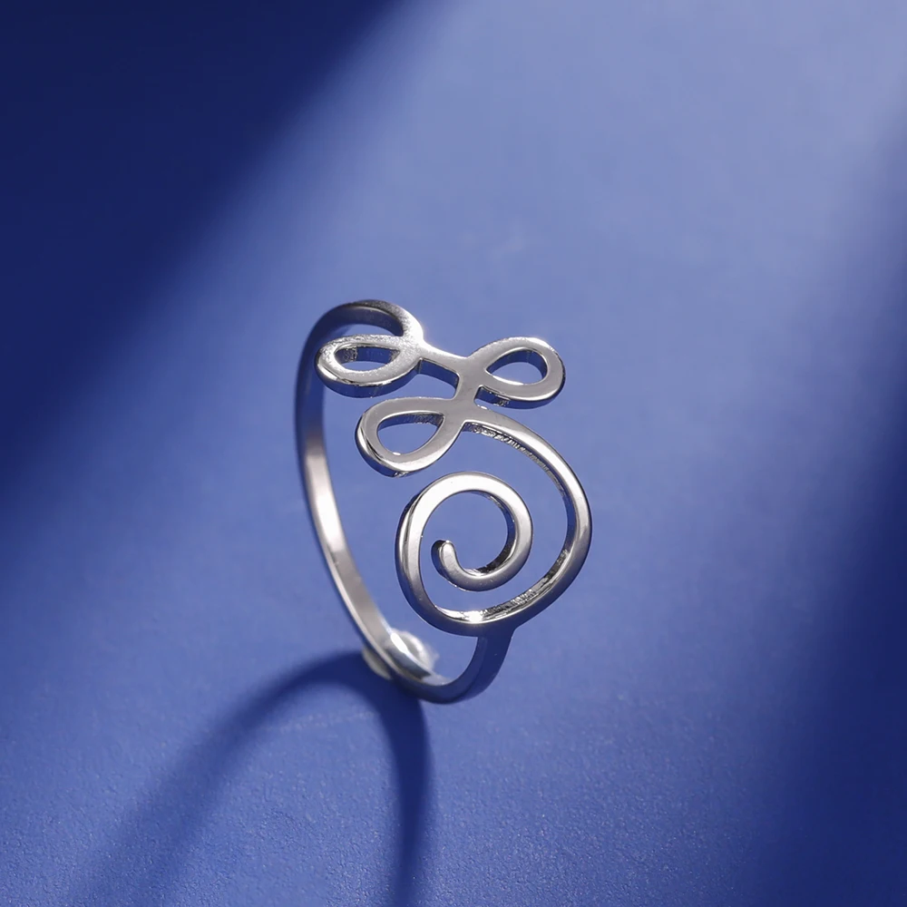Dawapara Buddhismus om unalome Symbol Frauen Ring spirituelle Lotusblume Eheringe Edelstahl Sanskrit Schmuck Yoga Geschenke – Detail 35