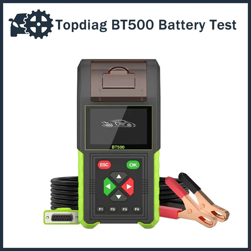 

Тестер Аккумуляторов Topdiag BT500, 12 В/24 В, с принтером