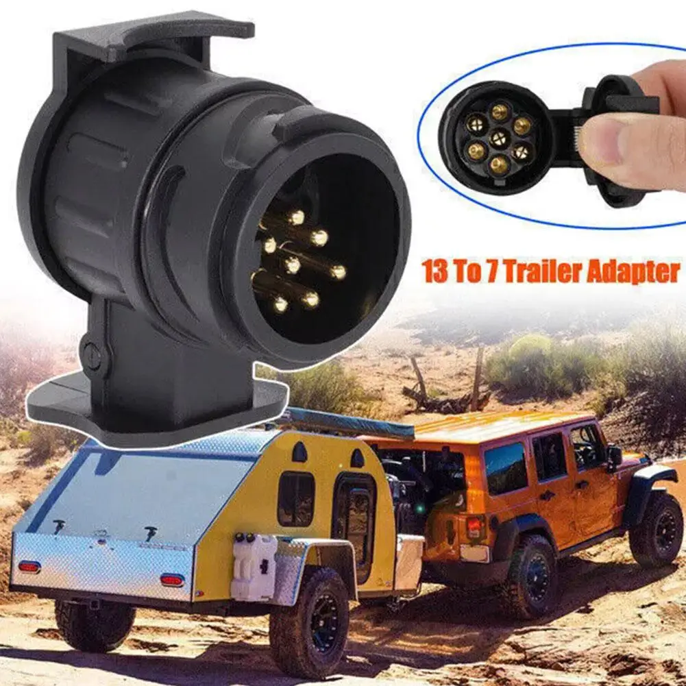 13 To 7 Pin Trailer Truck Electric Towing Converter Tow Bar Plug Adaptor Socket Car Accessories 2