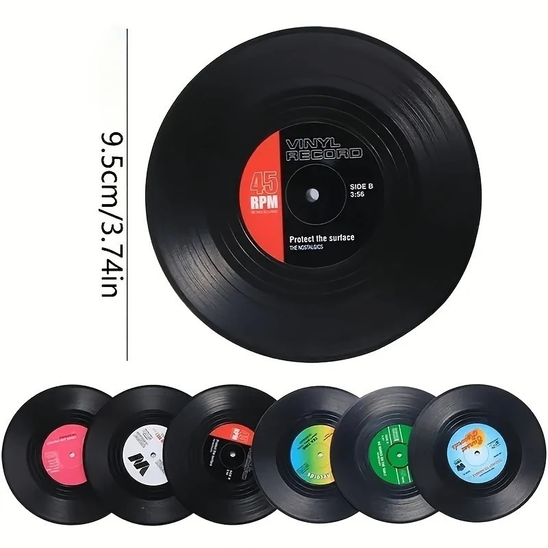 Music Vinyl Record Wood Ironing Non-slip Coaster