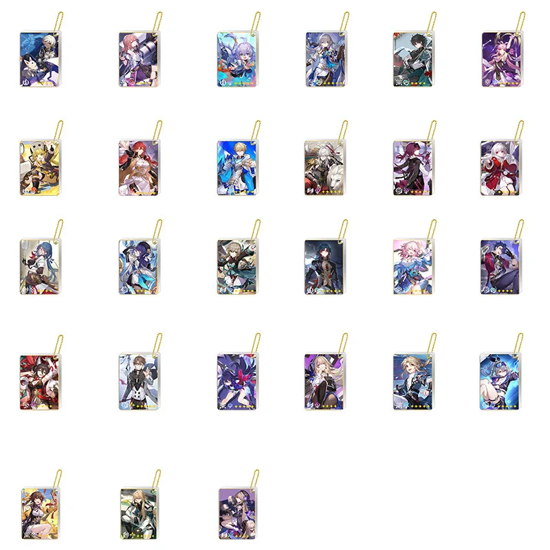 

Anime Figure Honkai：Star Rail Double layer keychain Yanqing Kafka Jing Yuanjizi acrylic jewelry pendant
