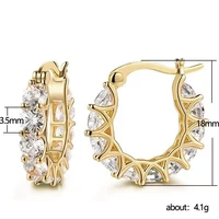 Full Paved Crystal CZ Hoop Earrings for Women Dazzling Accessories Wedding Party Delicate Birthday Gift Statement Jewelry 3