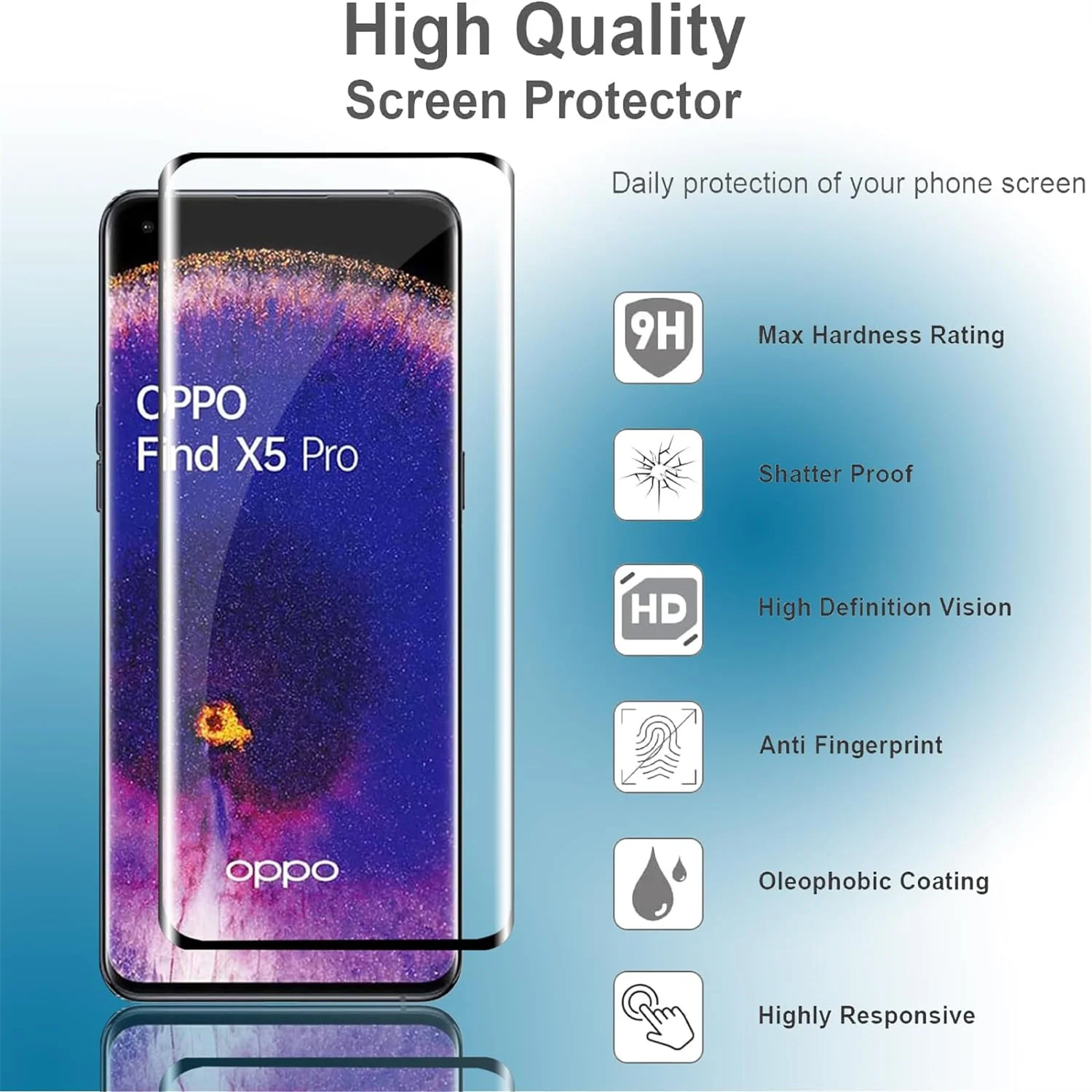 OPPO 용 1/4Pcs 풀 커버 유리 Oppo 용 X5 화면 보호기 찾기 X5 Pro 강화 유리 보호 필름 찾기
