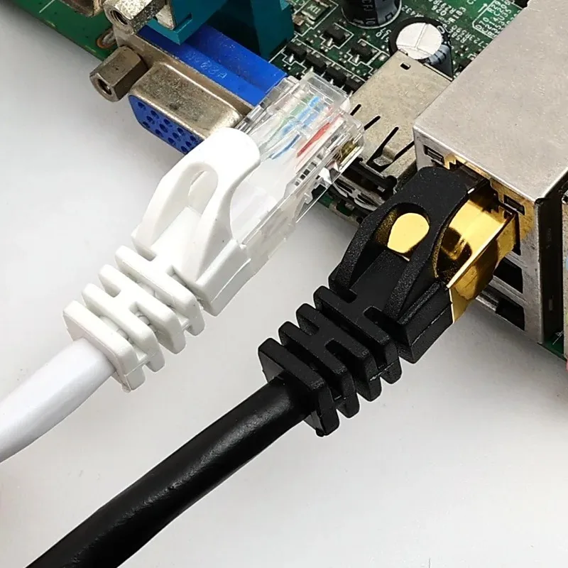 기가비트 네트워크 케이블 Cat6 250MHz UTP RJ45 이더넷 코드 8P8C 금도금 플러그 산화방지 화이트 플랫 5m PS5 스마트 TV NAS용