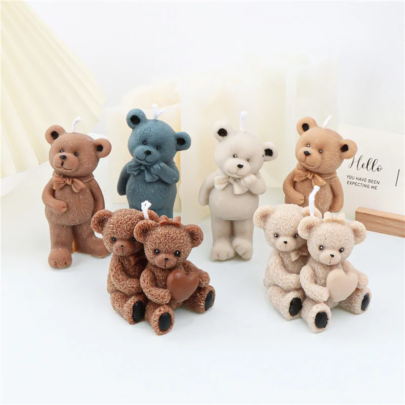Buy 3d Cute Teddy Bear Soap Making Candle Silicone Designer Mold Online in  India 