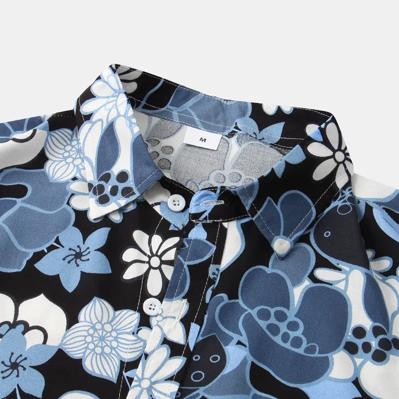 Mens Summer Tropical Floral Shirts Short Sleeve Button Down Aloha Hawaiian Shirt Casual Holiday Vacation Beach Shirt Chemise 3XL 3