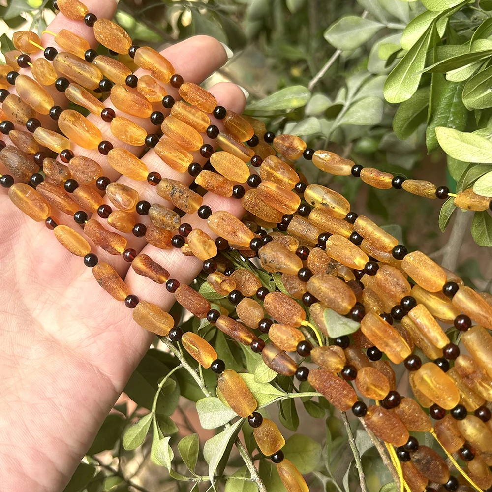 Natrural Genuine Amber Irregular Chip / Square / Round Beads Rought Size DIY Bracelet/Necklace For Jewelry Making 39cm 2