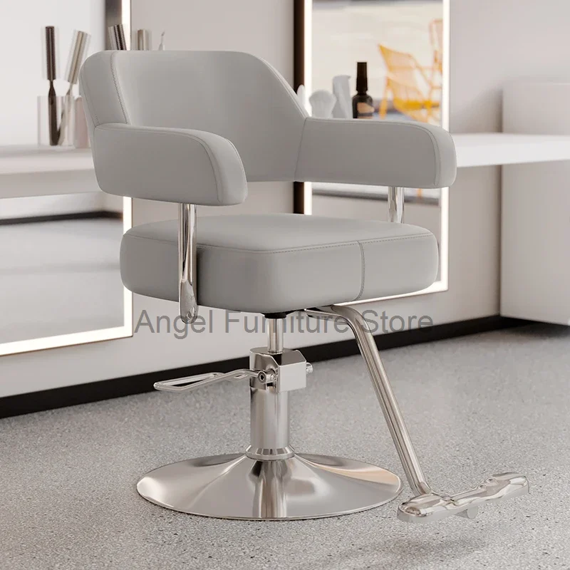 Luxury Barbers Armchairs Aesthetic Ergonomic Footrest Hairdressing Chair Leather Sillas Barberia Barber Equipment MQ50BC