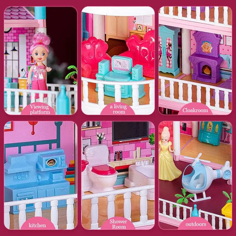 3D Princess Castle Villa Doll House Building Toy Set – MOBIUS Toys