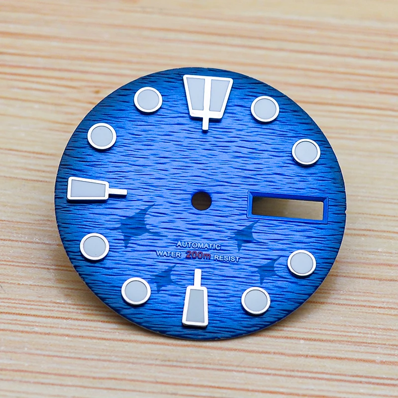 Blue Ocean 28.5mm Dial C3 Green Luminous Fits SKX007 SKX009 SRPD Turtle 6105 Tuna NH36 Movements Watch Repair Replace Parts