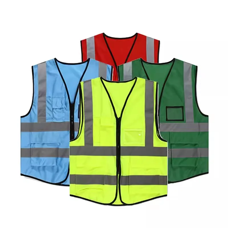 Reflective Safety Vest for Men Women Work Vest with Pockets and Zipper Reflective Workwear Vest