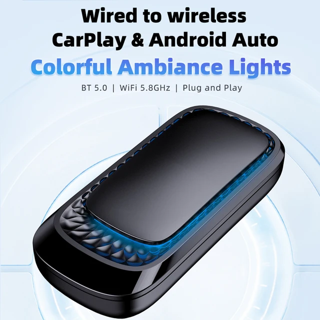 EKIY 2in1 Wireless CarPlay Dongle Wireless Android Auto Adapter AI Smart Box Car Intelligent Systems For Car With Wired CarPlay