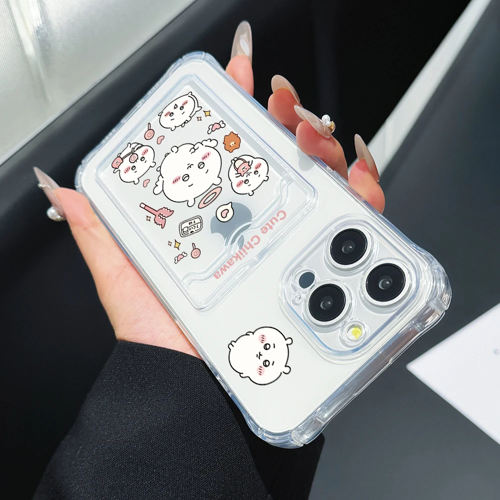 Chiikawa Hachiware Transparent Phone Case for iPhone 16 15 14 Plus