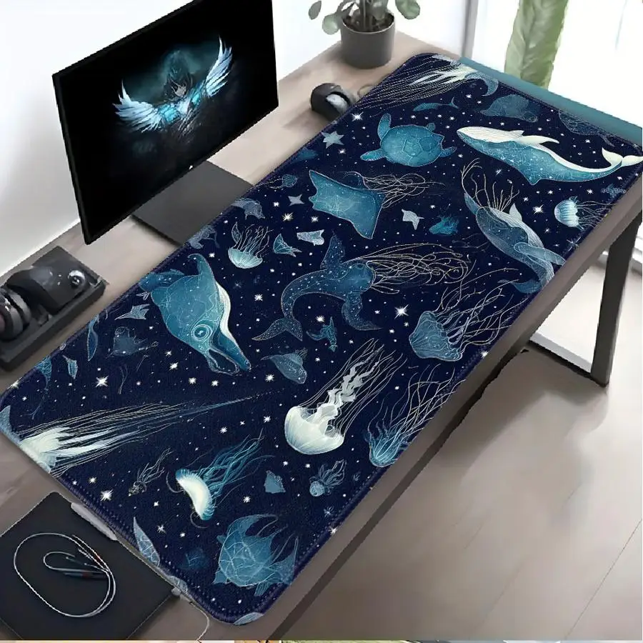 Ocean Blue Anti-Slip Desk and Mouse Pad