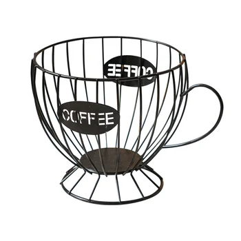 Portabicchieri K Porta cialde di caffè Cestino per capsule di caffè in metallo di grandi dimensioni Cucina Contenitore per cialde di caffè Organizzatore di stoccaggio JAF238 1