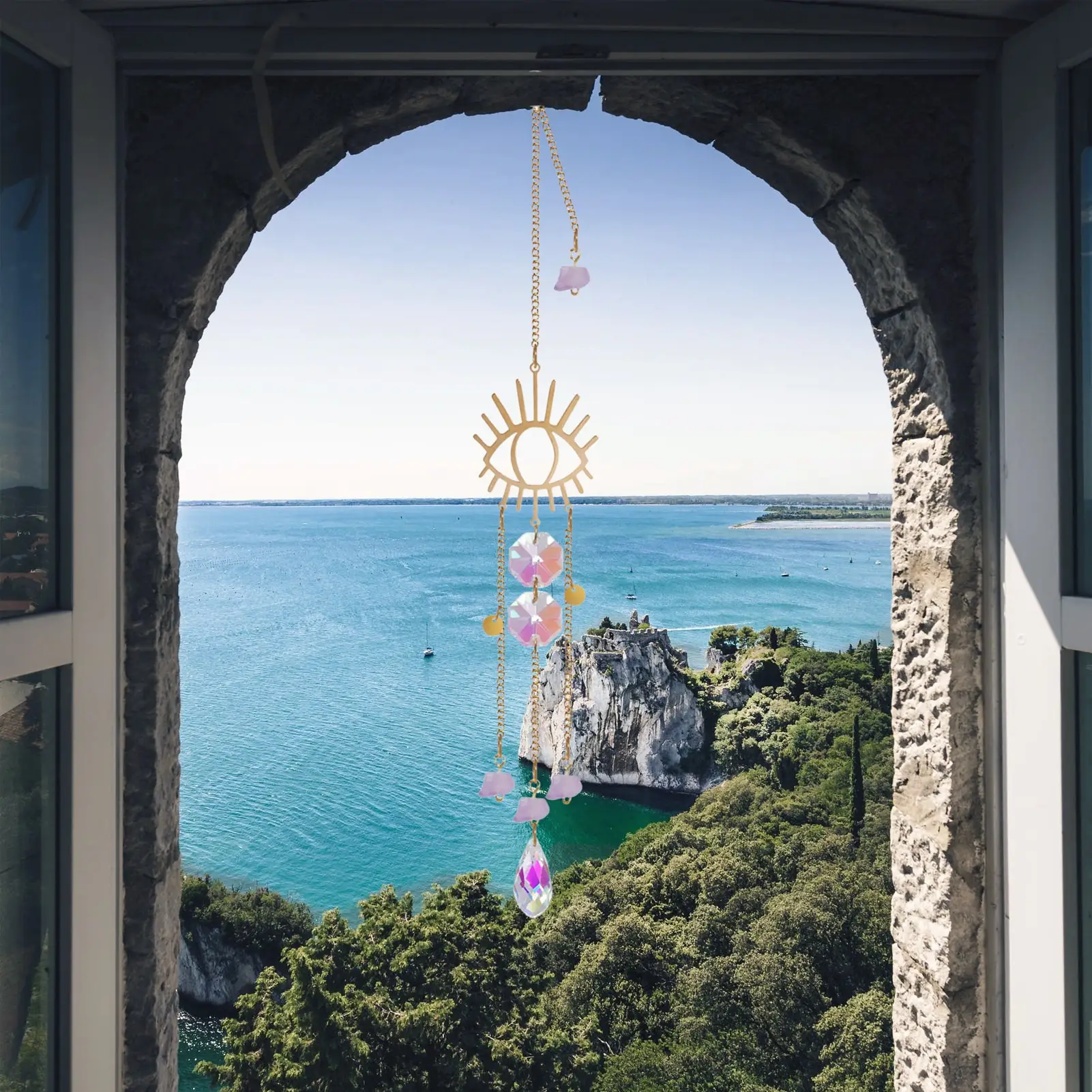 Crystal Colorful Crystals Hangings Sun Catcher Chain Crystal Chandelier