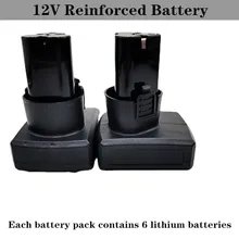  Lithium Battery Pack For 12V 6000 mAh large capacity power battery electric hand drill electric screwdriver 18650 battery 