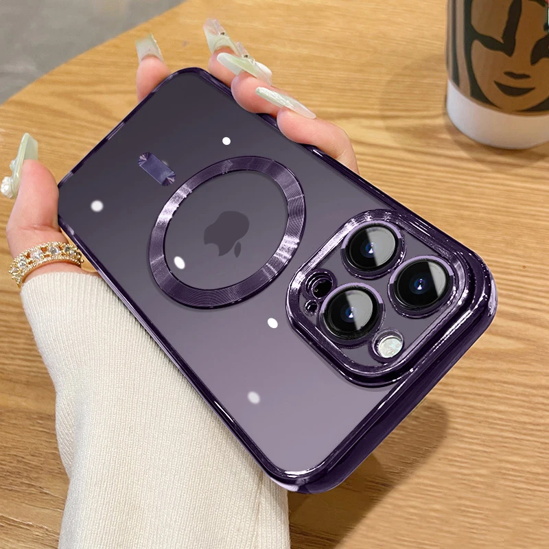 thumbnail image 1 of For MagSafe Plating&nbsp;Case For Apple iPhone 15 11 13 12 14 Pro Max Plus Phone Cases Camera Protection Magnetic Cover Accessories, 1 of 5
