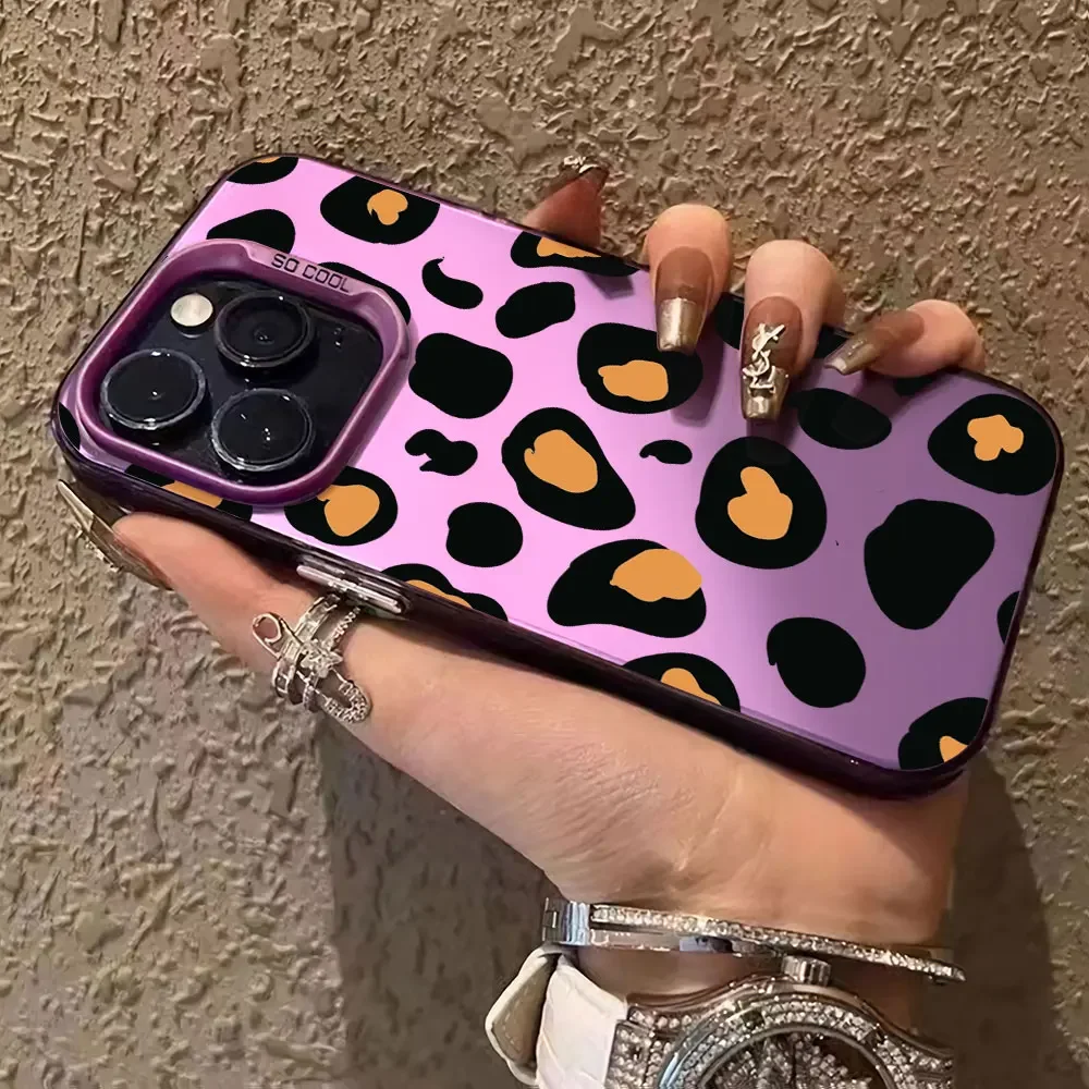 Luxury Leopard Color Silver IMD Phone Case