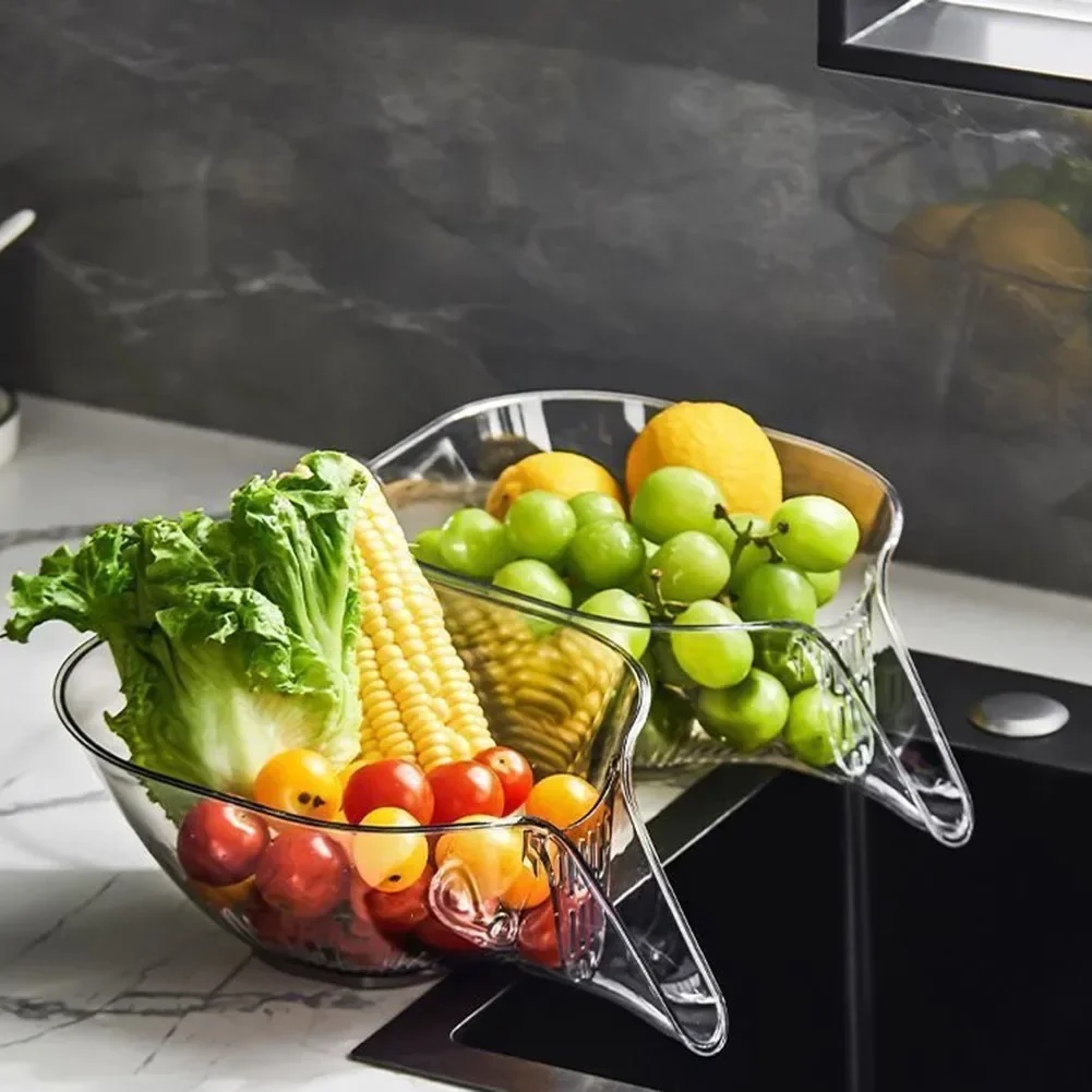 Kitchen Sink Drain Basket Multi-purpose Kitchen Storage Drain Basket Vegetable Fruit Washing Strainer Bowl Kitchen Accessories