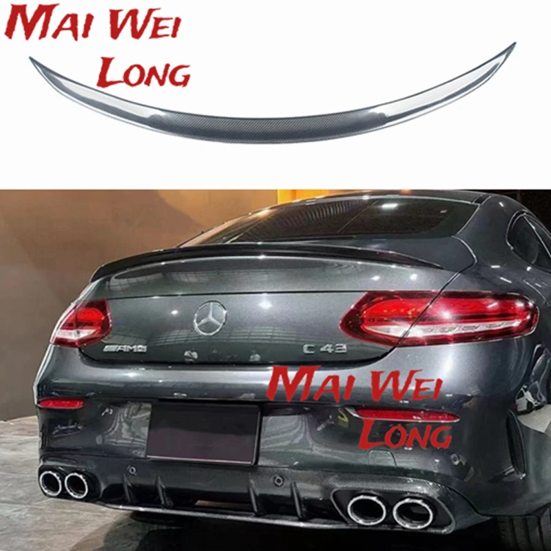 

For Mercedes C Class W205 Spoiler Carbon Fiber Rear Trunk Spoiler wing C200 C250 C300 C180 C350 Coupe 2 Door Car 2015 - UP