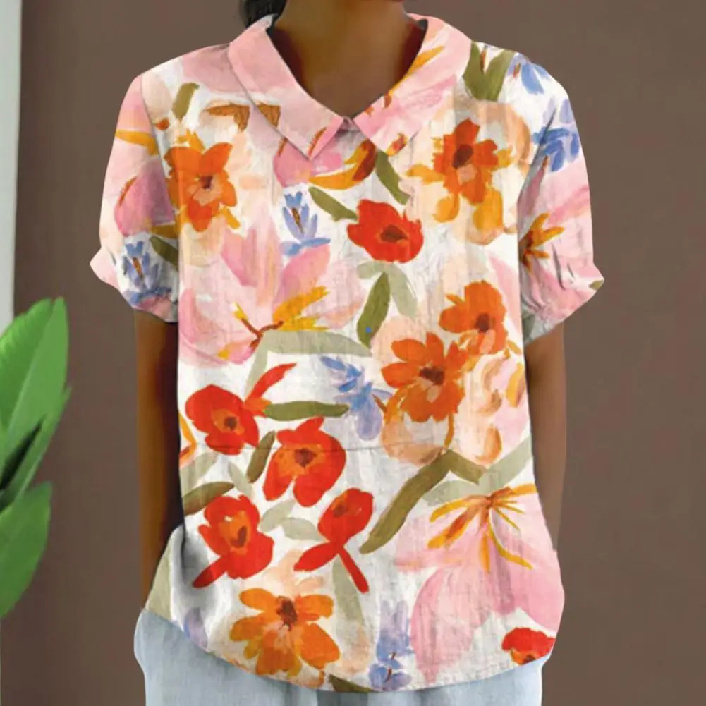 

Женский свободный пуловер с коротким рукавом и круглым вырезом