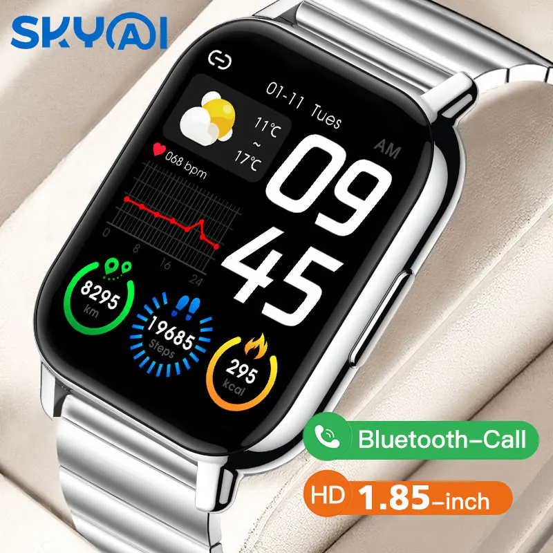 

SKYWORTH SKYAL Smart Watch Men Male Smartwatch BT Call Smart Clock For Android IOS Fitness Tracker Steel Smart-watch P66C