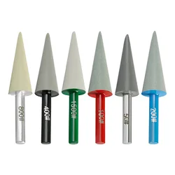 1PC 6mm Shank Diamond Burr Head Grinding Rotary File For Stone Carving 50#-1500# Conical Shape Woodworking Milling Cutter Head