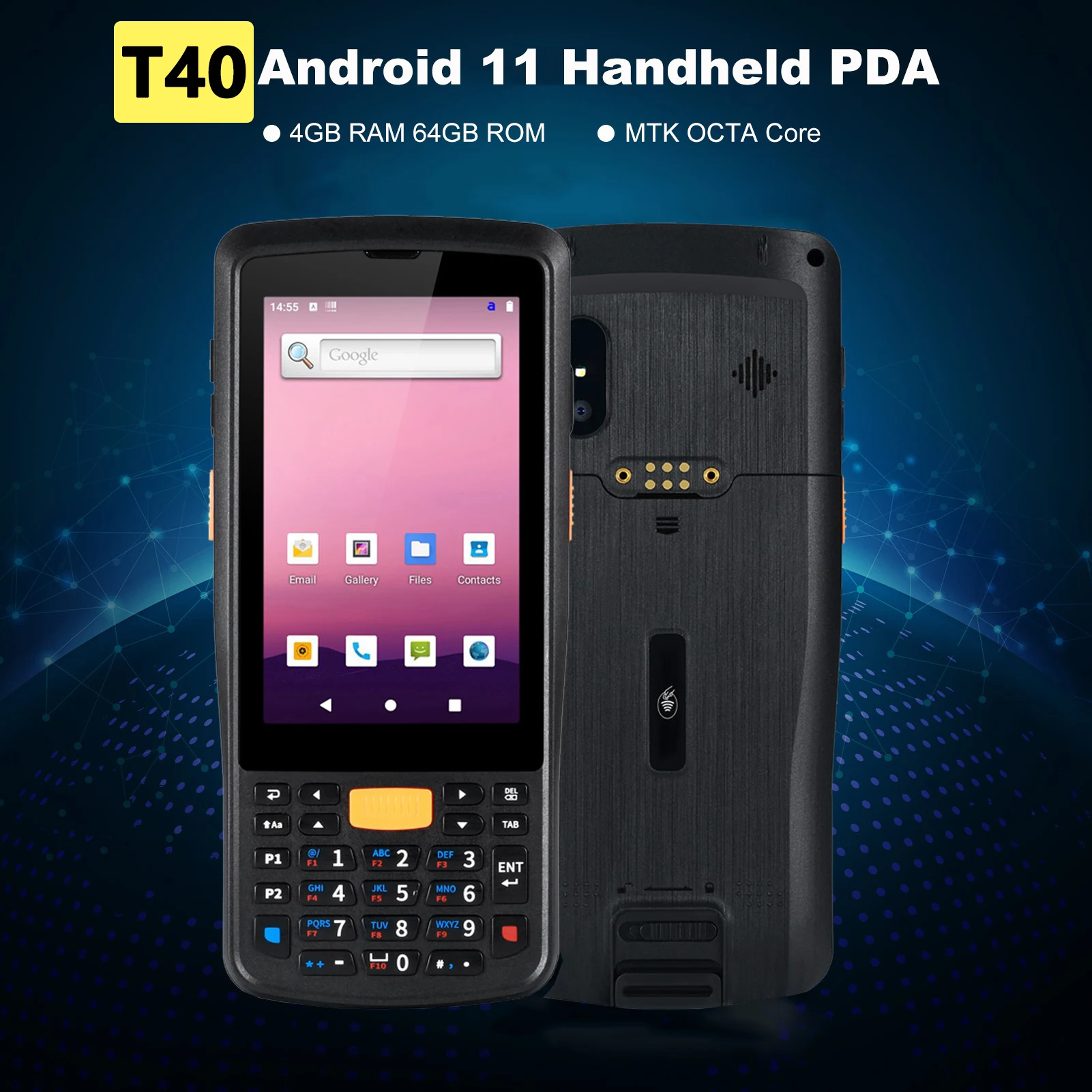 

64GB Handheld PDA Android 11 OS Rugged 4G Wifi Bluetooth RFID Logistics 2D Barcode Scanner Wireless Smart Terminal