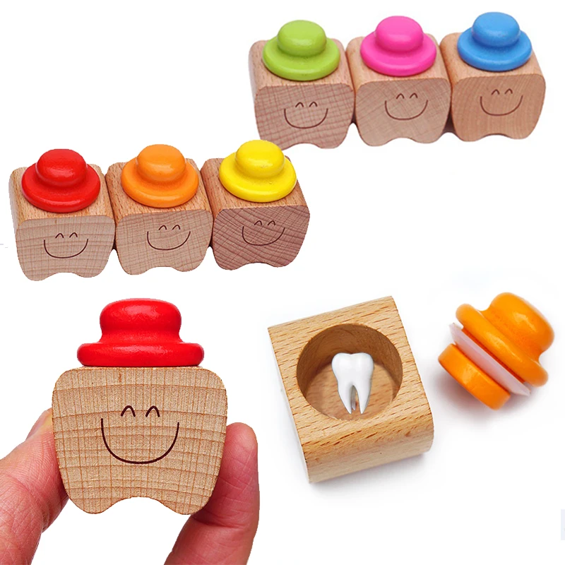 

Cute Wooden Baby Teeth Box Organizer Milk Teeth Storage Collect Deciduous First Tooth Container Kids Gifts Saver Baby Souvenirs