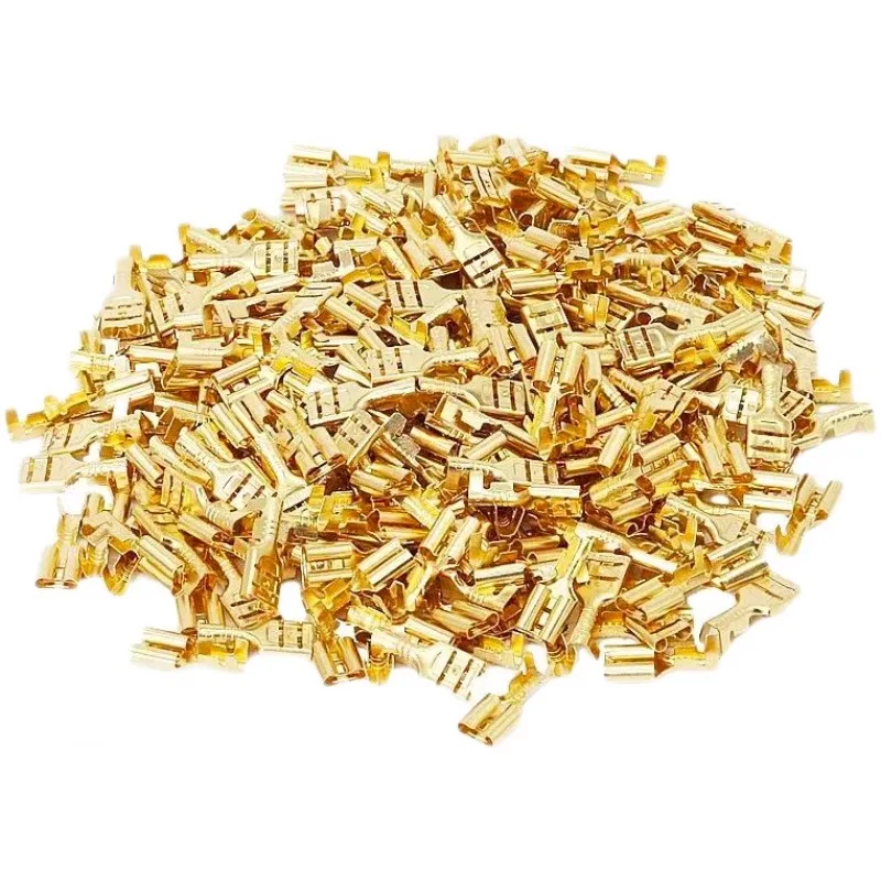 암 스페이드 크림프 터미널 전기 슬리브 와이어 랩 커넥터, 22-16 AWG 0.5mm2-1.5mm2 용, 200 개 100 쌍, 2.8mm, 4.8mm, 6.3mm
