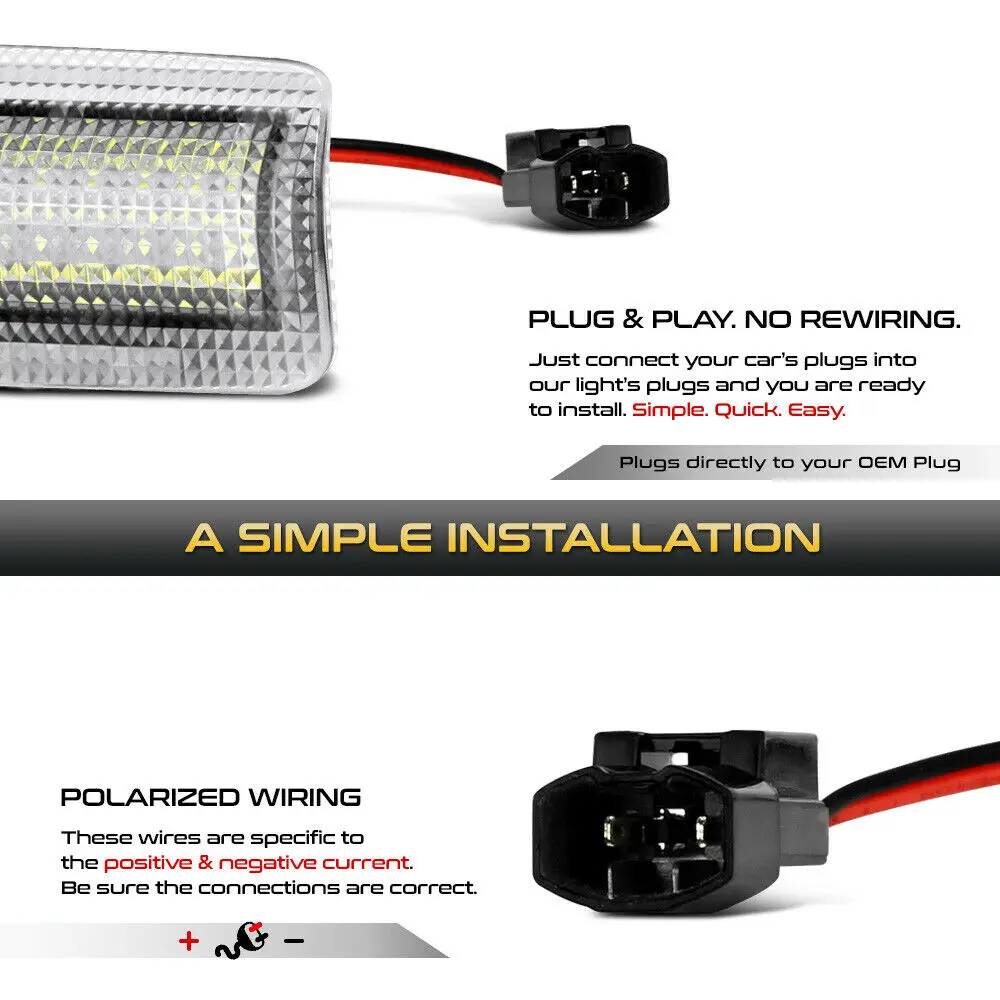 2x LED Door Courtesy Light For Lexus IS250 IS300 RX300 GS300 RX350