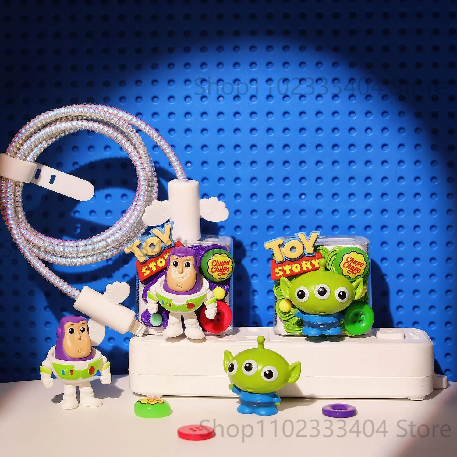 Disney Toy Story Buzz Lightyear Lotso Woody Alien Charger Cavo Dati Cover Protettiva Iphone 13/12 18W/20W Anime Winding Rope