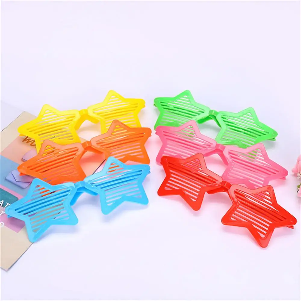 Colorful Five-pointed Star Blinds Glasses Children Plastic Colorful Glasses Masquerade Party Dress-up Supplies Decor