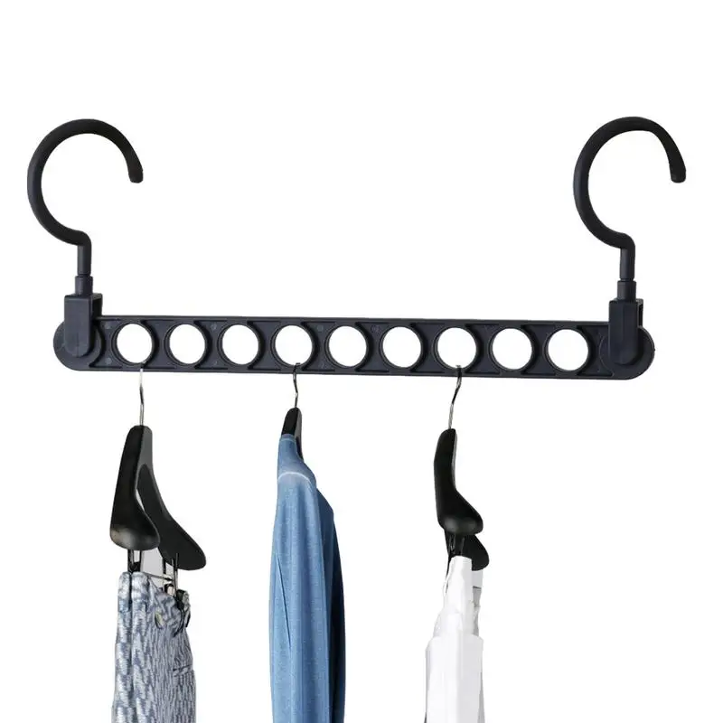 

Clothes Hanger Organizer for Closet Household nine-hole clothes hanger multifunctional foldable rotatable creative storage cloth