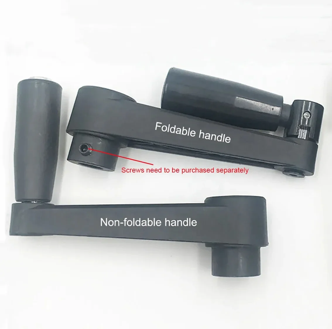 1Pcs 검정색 원형/사각형 구멍 설치형 비접이식 크랭크 회전 핸들 길이 63mm-160mm 터닝 및 밀링 머신용