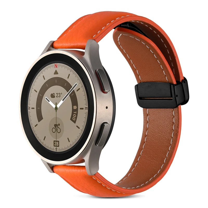 Magnetic Leather Watch Strap, 18mm/22mm - Premium Design
