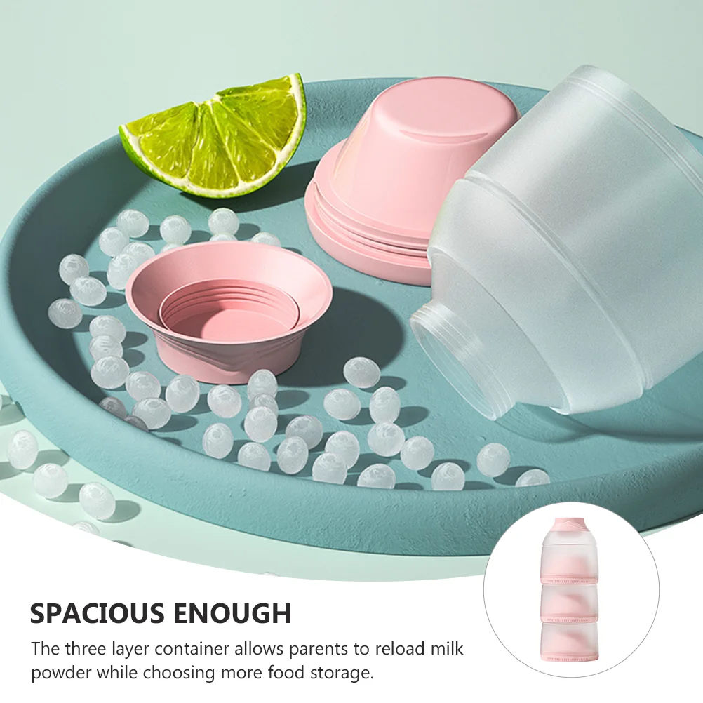Portable 3 Layers Milk Powder Box Baby Food Storage Container Snack Cups Dispenser Pp Material Formula Feeding Travel