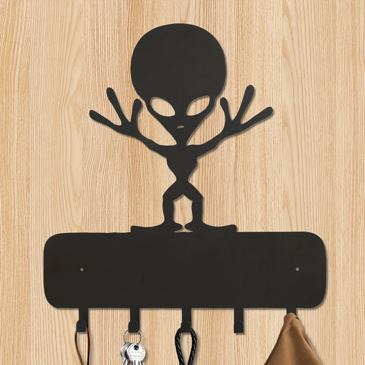 

HELLOYOUNG CIFBUY Metal Alien Creative Keychain Hangers, Wall Mounted Hangers Hooks, Household Multi-Purpose Storage Rack Coat B