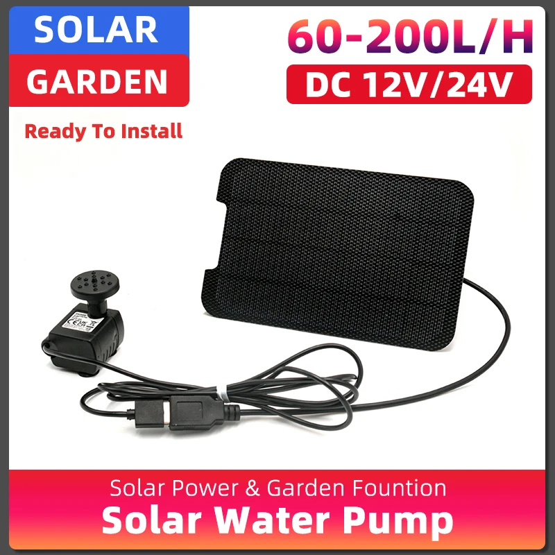 Solar Panel 9W Solar Water Pump Fountain Garden Floating Plants Watering Power Fountains Pool Home Garden Fish Pond Waterpump