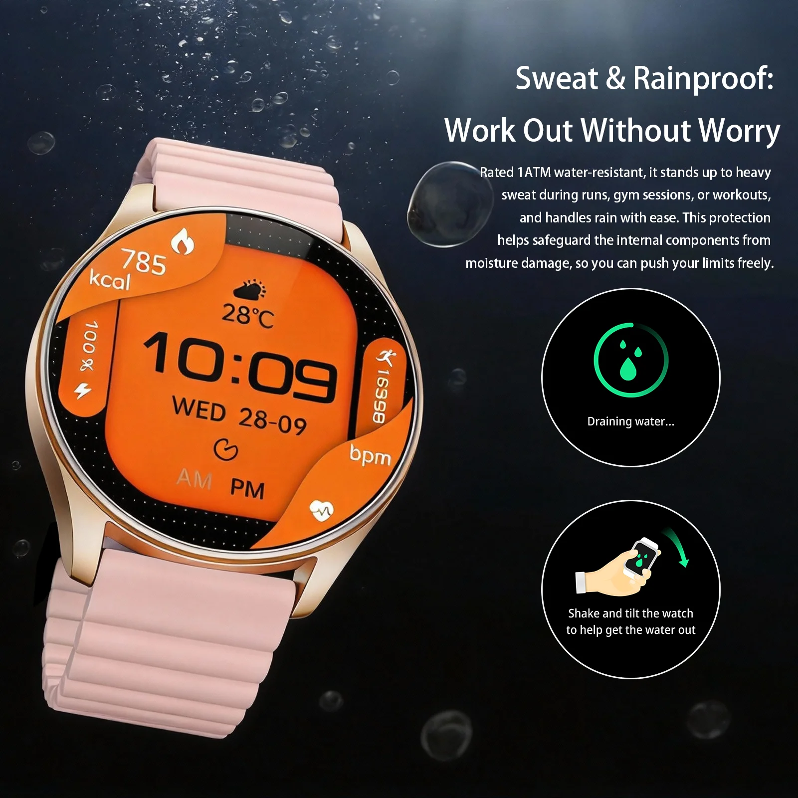 Smartwatch impermeabile 2026, GPS integrato, dispositivo per il monitoraggio dell'ossigeno nel sangue/la frequenza cardiaca, orologio sportivo per uomo e donna - immagine 5