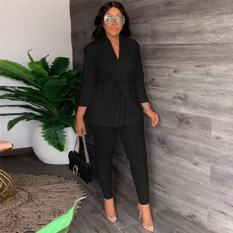 2022 Fall Two Piece Sets Womens Outifits Office Lady Suits Plus Size Women  Clothing Winter 2 Piece Set Free Shipping Items - Pant Suits - AliExpress