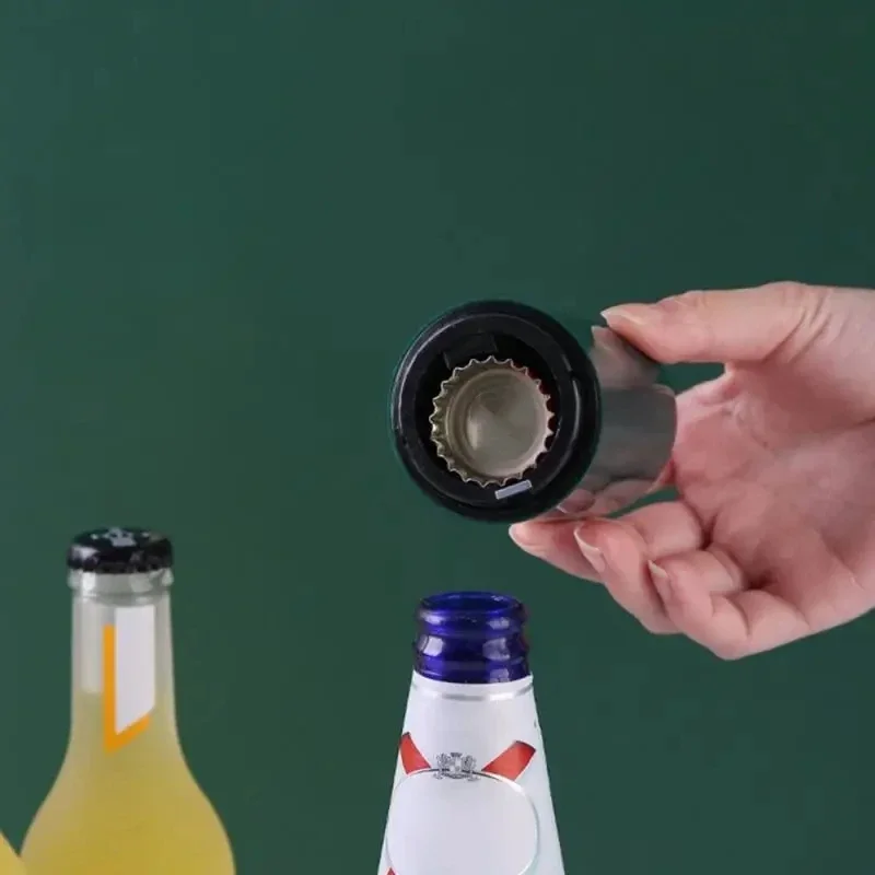 Bottle Opener Creative Magnetic Automatic Beer Stainless Steel Press Lid Beer Corkscrew Tools Portable Bar Gadgets